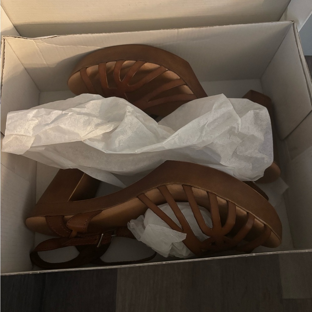 Eric Michael Brown Strappy Wedge Sandals
